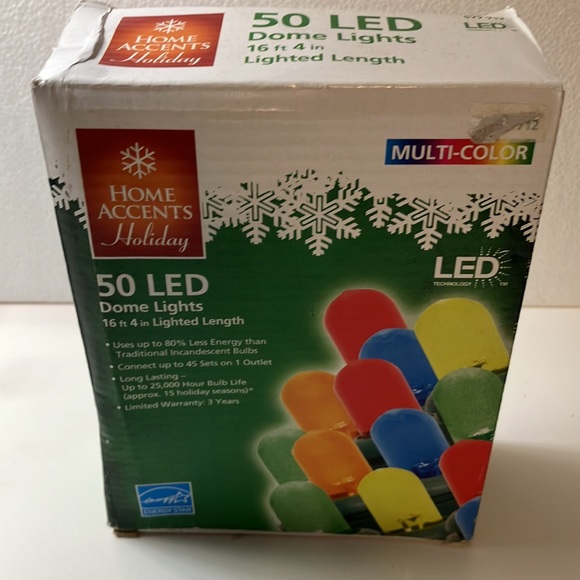 50-Light LED Multi-Color Dome style Christmas Light Set! Home Accents Holiday - Picture 3 of 6